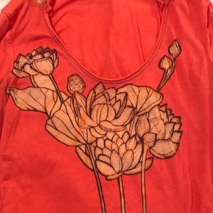 🌺 Orange flower long sleeve with cute hood! 🌺